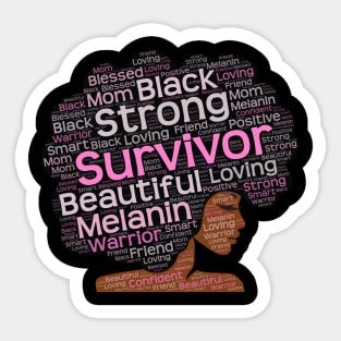 African American Breast Cancer Survivor Afro Sticker